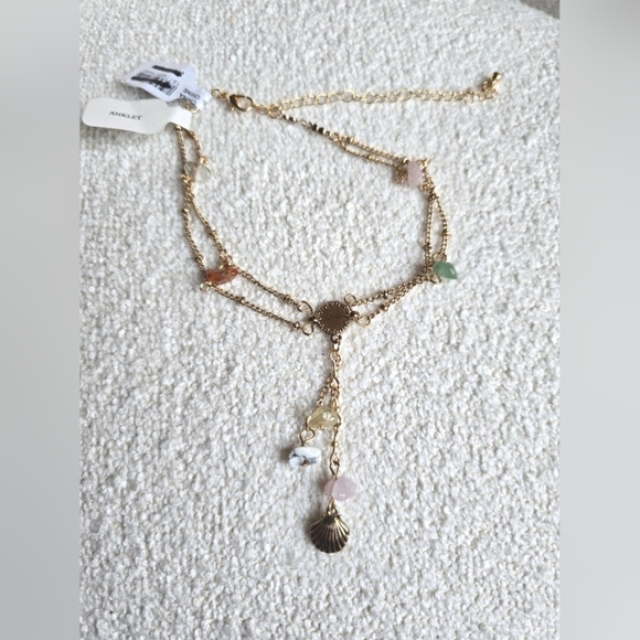 NWT!! Free People,  Verona Anklet, Gold Tone, New - Picture 3 of 8